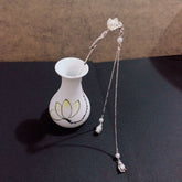 Ancient Hanfu pan hair pearl hairpin silvery 1 -HA205S